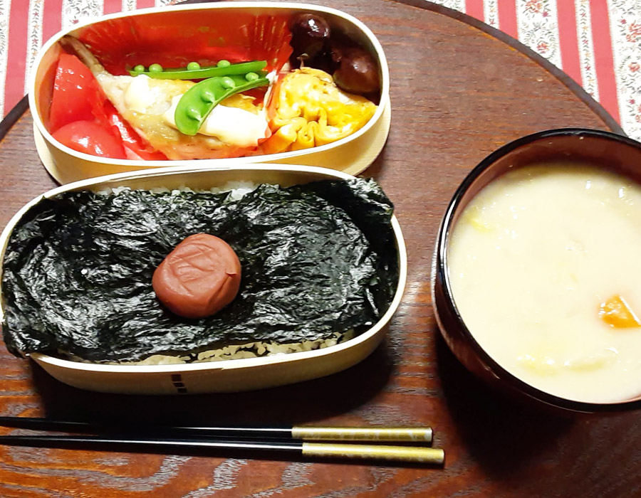 【健康ランチ】海苔弁当＆河豚天ぷら